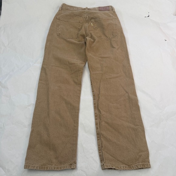 Levis Premium Fresh Produce Lemon Tag 501 Tan Brown Denim Jeans 25x30 Button Fly - Picture 4 of 9
